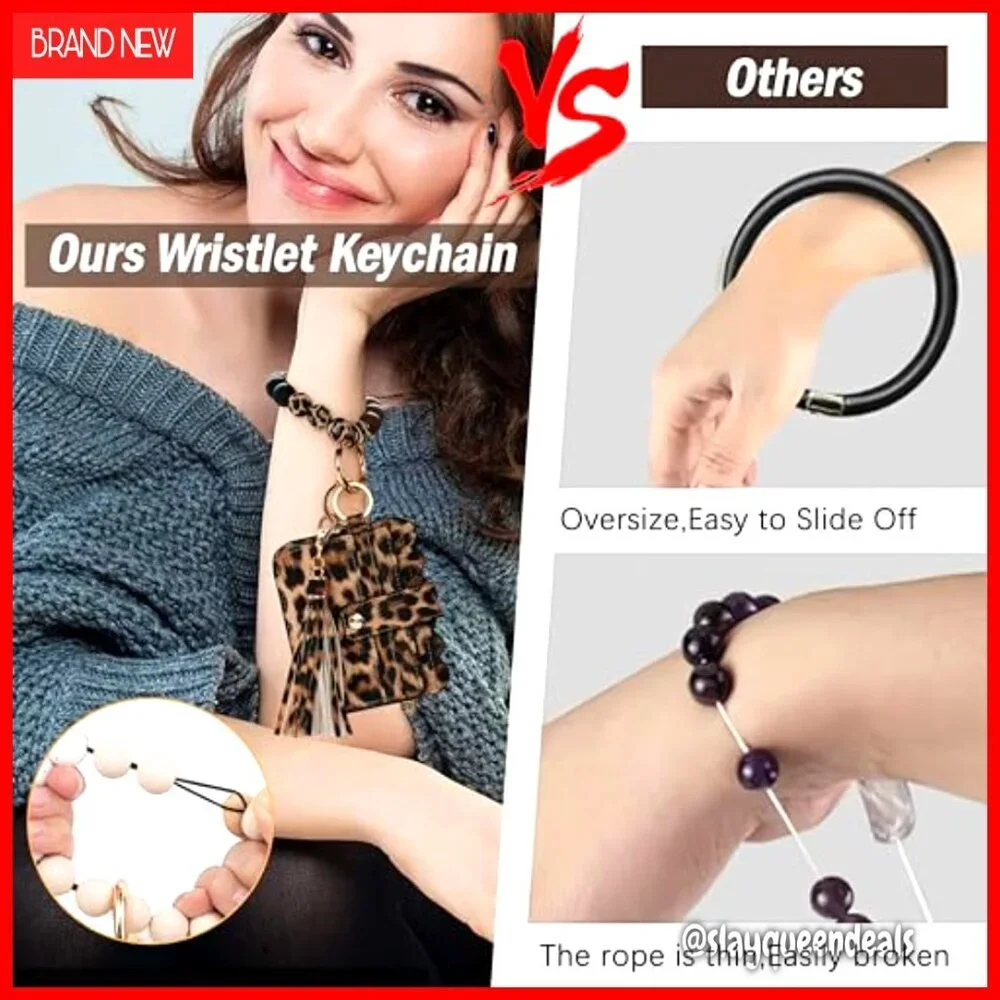 RFID Blocking Wristlet Wallet with Keychain - 5 Card Slots & Coin Pocket